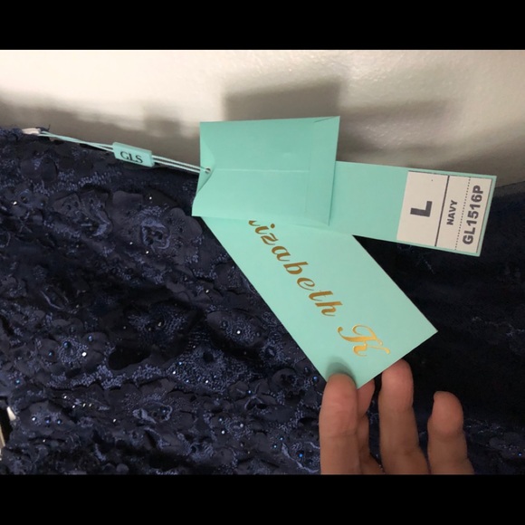 Elizabeth K GLS Formal dress New with Tags Hand Beaded prom party shoulder off - Picture 13 of 15